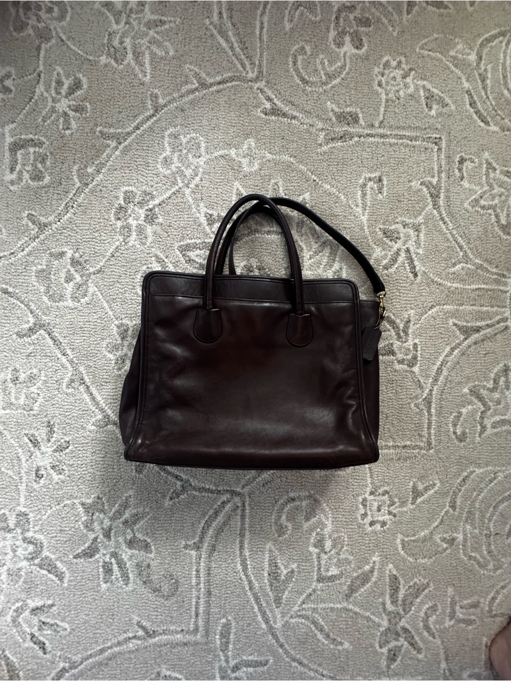 Coach Leather Tote in Deep Brown